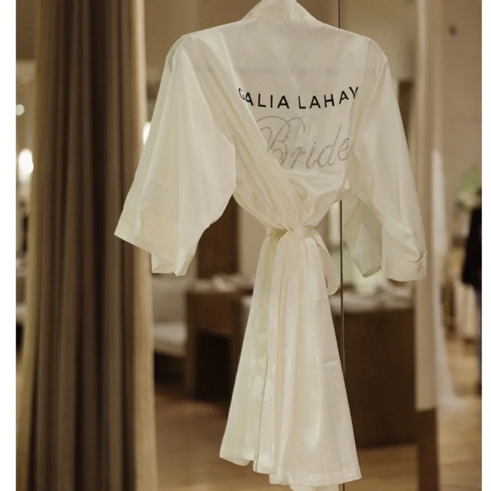 Ivory Bride Satin Robe - Picture 1 of 10